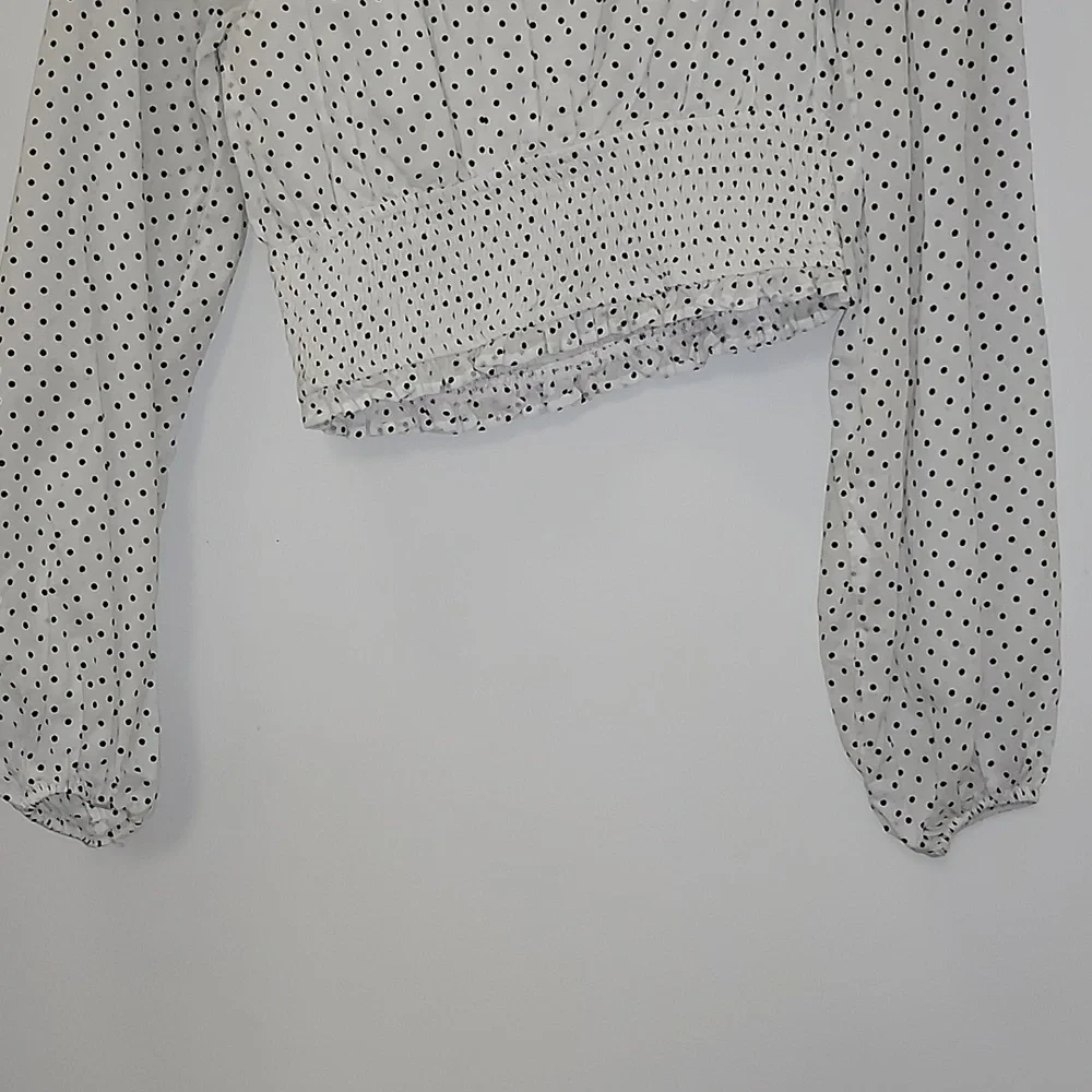 Revolve Majorelle Tate Smocked Long Sleeve Polkadotz Puff Sleeve CottageTop Sz S - Picture 14 of 16